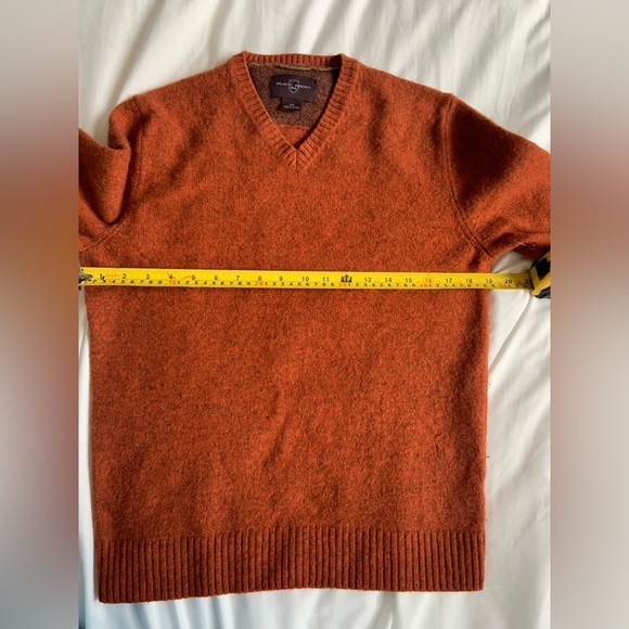 Black Brown 1826 Orange V-Neck Sweater with Elbow Patches. Small unisex - Picture 7 of 8